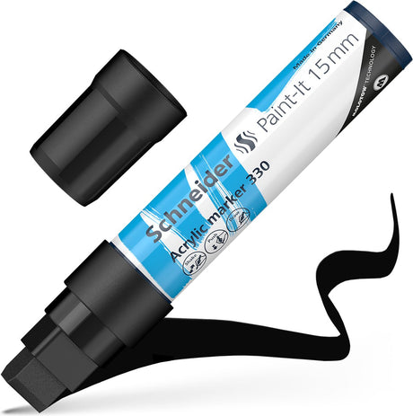 Przybory do pisania Schneider marker akrylowy schneider - paint-it 330 - 15mm - czarny - markery akrylowe - s-120301