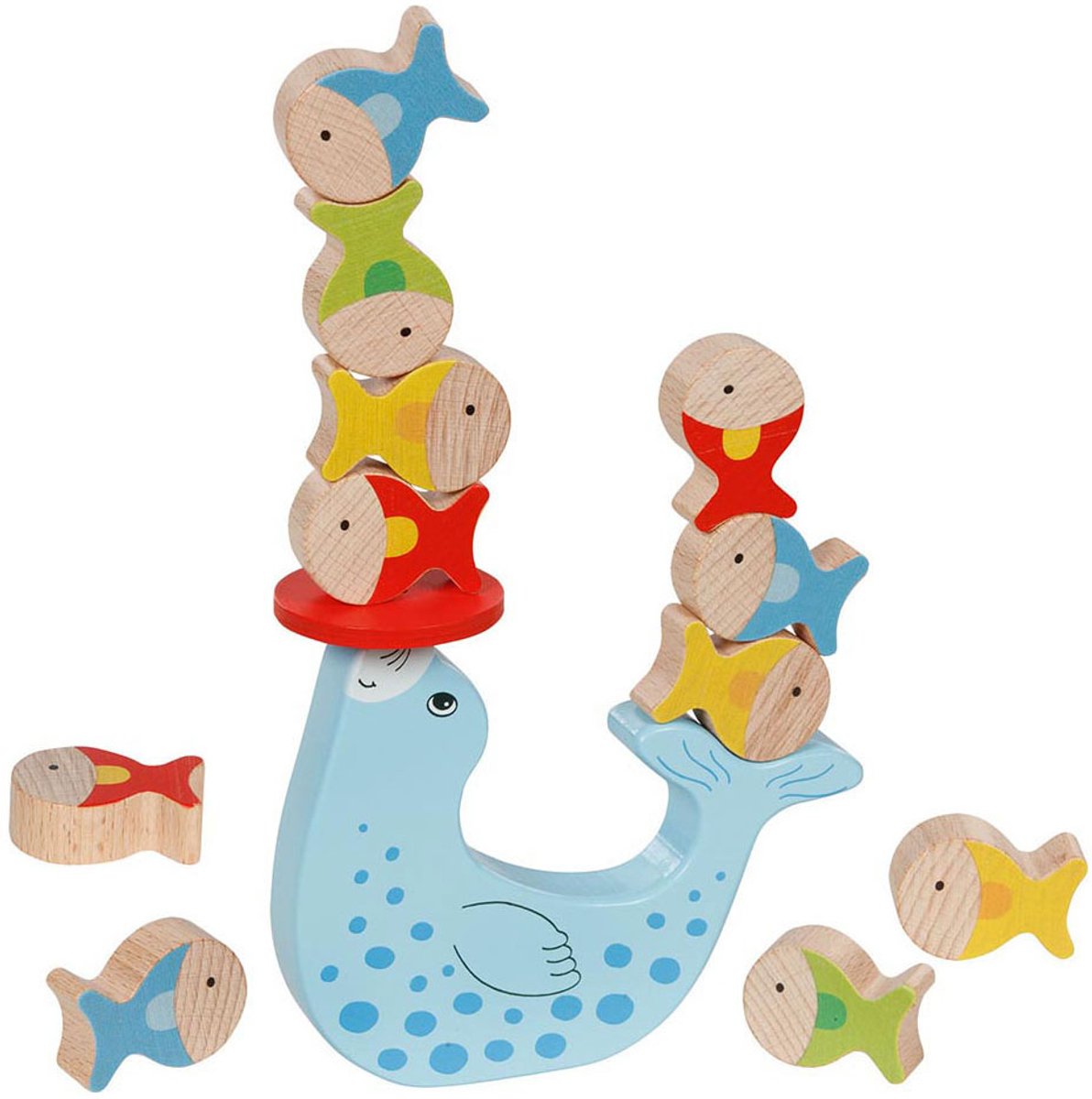 Goki Wooden Balance Game Pieczęci, 15dlg.