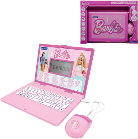 Lexibook barbie tweetalige educatieve laptop met 164 activiteiten (en fr)