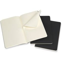 Dzienniki Moleskine Cahier – duże – w kropki – czarne – zestaw 3 szt