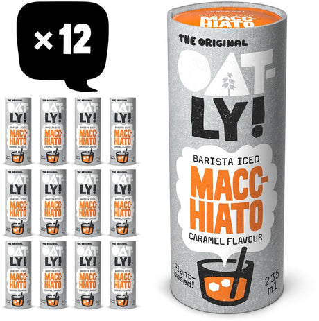 Owsianka! oatly oats barista iced caramel macchiato - 12x235ml - kawa mrożona na bazie roślin - kawa - pakiet wartościowy