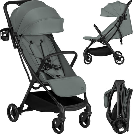 Wózek Lionelo agia - lekki 7,3 kg - kompaktowy składany - pozycja leżąca i duże siedzisko - koła z amortyzacją - uchwyt na kubek - wózek od 6 miesiąca do 22 kg - wózek składany - wózek podróżny - wózek - wózek dziecięcy