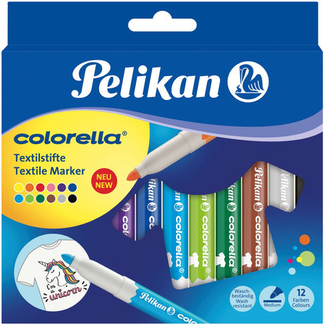 Herlitz Pelican – markery tekstylne – 12 kolorów – łatwe w użyciu