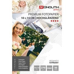 Photo paper monolith 10 x 15 cm 270 g m² glossy white 50 sheets