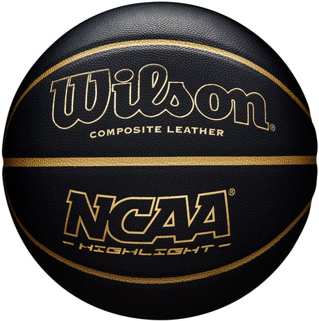 Podkreślenie koszykówki Wilson ncaa w rozmiarze 7 - czarne złoto