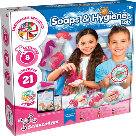 Science 4 you science4you soap hygiene lab - experimenteerset - zeeplaboratorium voor kinderen - maak zeepjes en voer wetenschappelijke experimenten uit - educatieve wetenschapsset - 8+ jaar