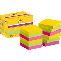 Super karteczki samoprzylepne post-it 622-12ss-carn 47,6x47,6 mm jednolity żółty, zielony, różowy
