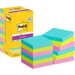 Karteczki samoprzylepne Post-it 654-sscos-p8+4 76x76 mm jednolity niebieski, zielony, różowy