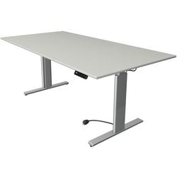 Biurko Kerkmann typu sit-stand 10233611 płyta wiórowa jasnoszara, srebrna