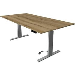 Biurko Kerkmann typu sit-stand 10233555 płyta wiórowa dąb, srebrny