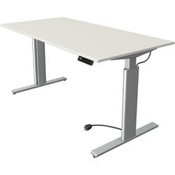 Biurko Kerkmann typu sit-stand 10232510 płyta wiórowa biały, srebrny