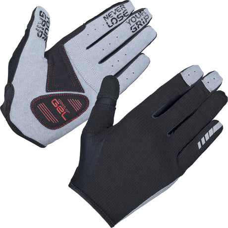 Gripgrab - wyściełane rekinem letnie rękawiczki rowerowe MTB żwirowe z wyściółką - czarne - unisex - rozmiar m