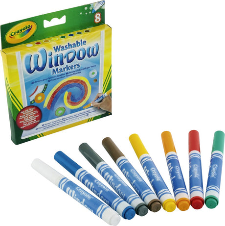 Crayola - pisaki - 8 zmywalnych markerów do okien dla dzieci