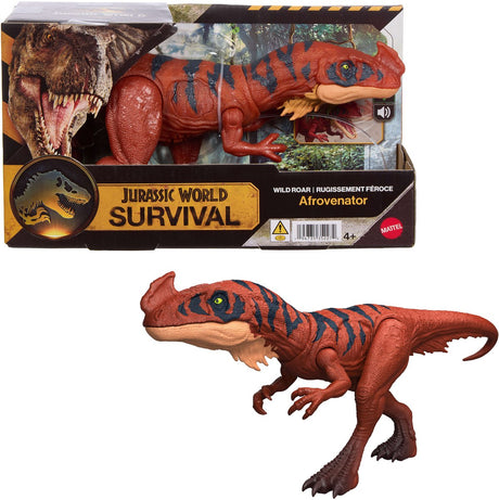Figurka dinozaura Mattel Jurassic World Wild Roaring Afrovenator ze światłami i dźwiękami