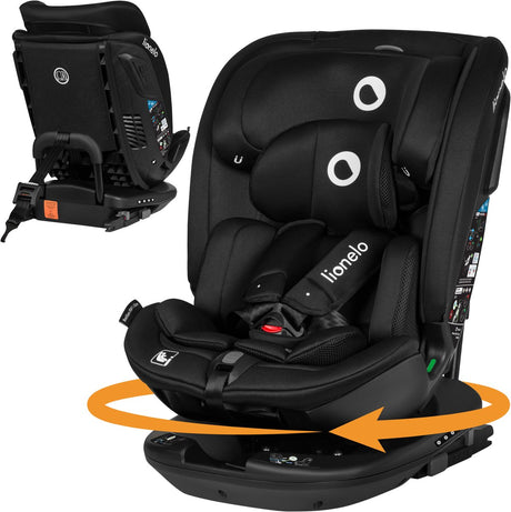 Fotelik samochodowy Lionelo Bastiaan RWF i-size 0-36 kg - isofix - obrót o 360° - i-size r129 - tyłem do przodu - zabezpieczenie boczne - zagłówek Tri-guard - od urodzenia do 12 lat