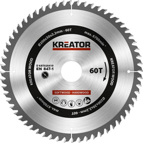 Kreator krt020419 zaagblad hout 200 mm - 60t