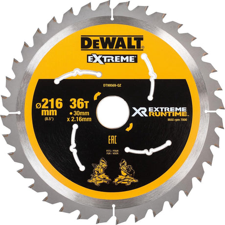 Piła tarczowa Dewalt dt99569 xr 216 x 30 x 36t - drewno