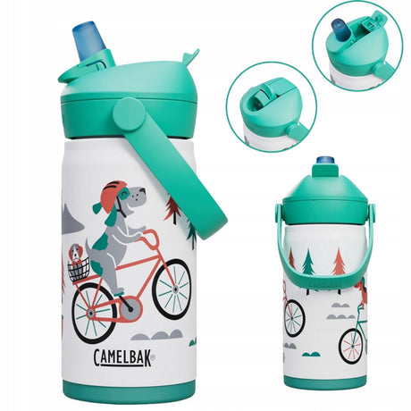 Camelbak Wellness butelka do picia ze słomką dla dzieci - 350 ml - stal nierdzewna - ze słomką - termoizolacyjna butelka na wodę - biała