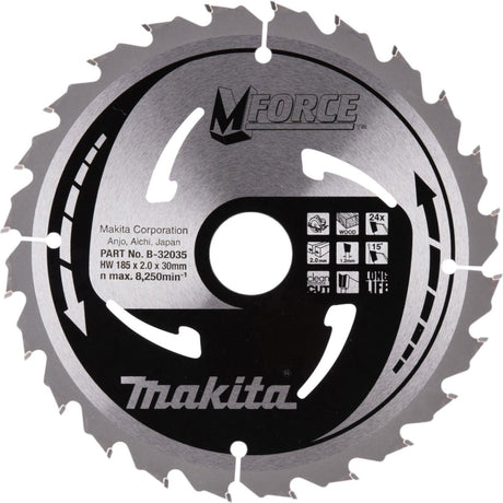 Akcesoria Makita Makita brzeszczot tarczowy do drewna | siła | ø 185mm otwór na oś 30mm 24t - b-32035