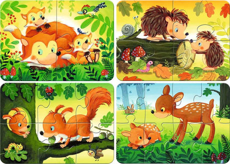 Puzzle Ravensburger leśne zwierzęta - układanka - 2, 4, 6, 8 elementów