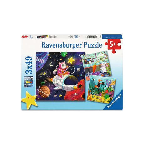 Puzzle Ravensburger odkrywcy zwierząt 3x49 elementów