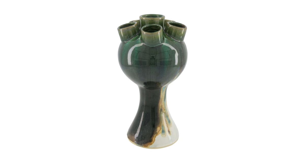 Vase ceramic 16x16x30cm green