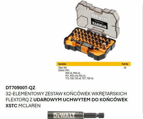 Akcesoria Dewalt dt70900t 32-częściowy zestaw bitów | mclaren | edycja limitowana - dt70900t-qz