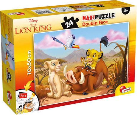 Lisciani - król lew - podwójna twarz - puzzle maxifloor - 24 elementy
