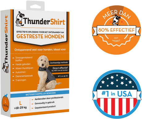 Thundershirt l - kamizelka relaksacyjna nr 1 dla zestresowanych psów - natychmiastowe ukojenie - łatwa w użyciu - delikatna metoda