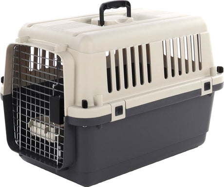 Pudełko transportowe Flamingo dla psa 61×40×41 cm – klatka transportowa Nomad ciemnoszara