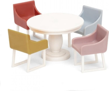 Lundby poppenhuis basic - eetkamerset wit pastel