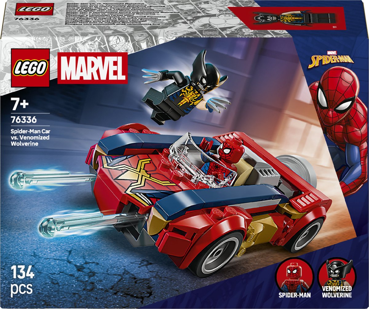 Lego Super Heroes 76336 Samochód Spider-Mana kontra jadowity rosomak