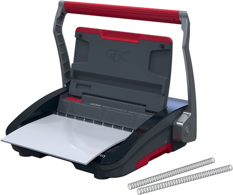 Bindownica ręczna Gbc wirebind® wb15 - oprawiona spiralnie - 125 kartek - czarno-czerwona