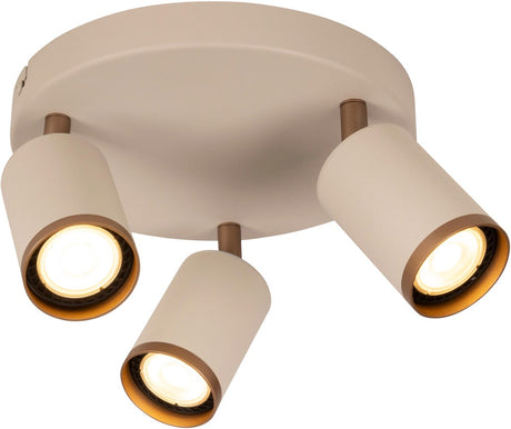 Lucide regina - plafondspot (plafondlamp) - ø 21 cm - 3xgu10 (mr16) - taupe - essential