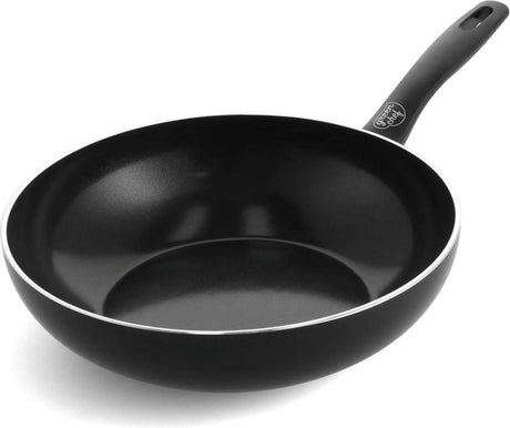 Ceramiczna patelnia indukcyjna wok Greenchef Prime bez pokrywki 28 cm - 3,69 l - bez pfas - patelnia indukcyjna - można myć w zmywarce - można używać w piekarniku do 160°c - ceramiczna powłoka nieprzywierająca - aluminium z recyklingu - czarny