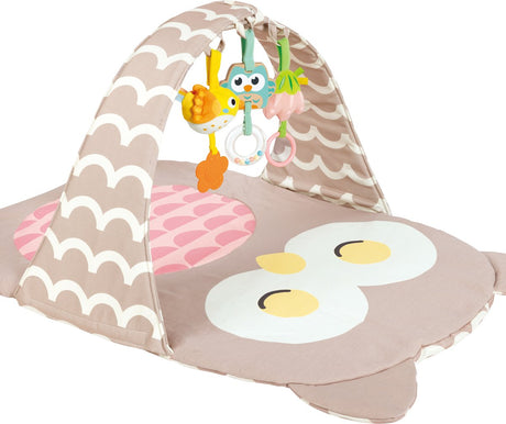 Hape Play Arch Owl Sina - zabawka dla dzieci z grzechotką, lustrem i gryzakiem, od 0 miesiąca