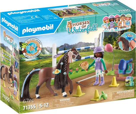 Playmobil Zestaw do zabawy z końmi wodospadu Zoe i Blaze – 71355