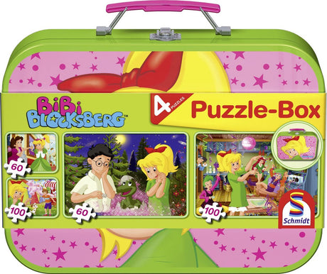 Schmidt - układanka - bibi blockberg, pudełko na puzzle, 2x60 2x 100 elementów w metalowej obudowie - dzieci - od 6 lat