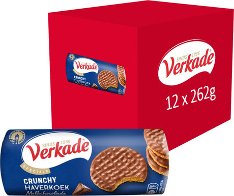 Verkade - ciasteczko - chrupiące ciasto owsiane z mlecznej czekolady - 12 x 262 gramy