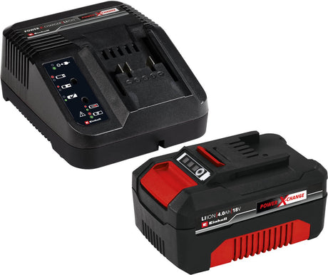 Zestaw startowy Einhell 18 v 4,0 ah power x-change - 1x akumulator 4,0 ah i szybka ładowarka - uniwersalny dla wszystkich maszyn power x-change