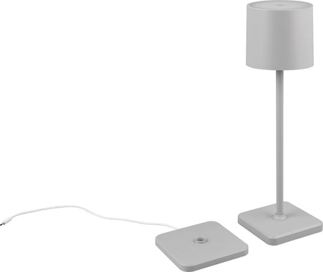 Rl live your light reality fernandez – lampa stołowa – pastelowoszary mat – w komplecie. 1x smd 1,5w - w zestawie stacja ładująca - akumulatorowa - bezprzewodowa - oświetlenie zewnętrzne - ip54