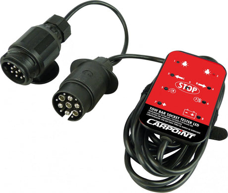 Tester listew zasilających Carpoint LED - 12V - kabel 330 cm - szybka diagnostyka - do przyczepy samochodowej