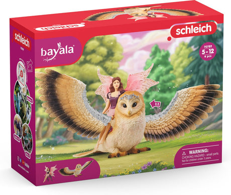 Schleich bayala - elf na błyszczącej sowie - figurka do zabawy - zabawki dla dzieci dla chłopców i dziewcząt - od 5 do 12 lat - 70789