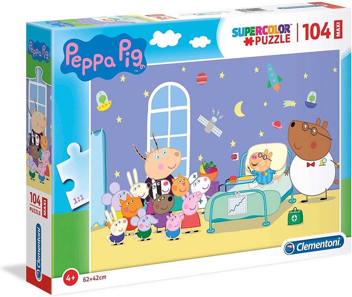Clementoni - puzzle 104 elementy maxi świnka Peppa, puzzle dla dzieci, 6-8 lat, 23735