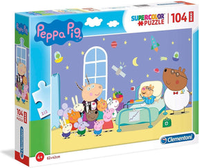 Clementoni - puzzle 104 elementy maxi świnka Peppa, puzzle dla dzieci, 6-8 lat, 23735