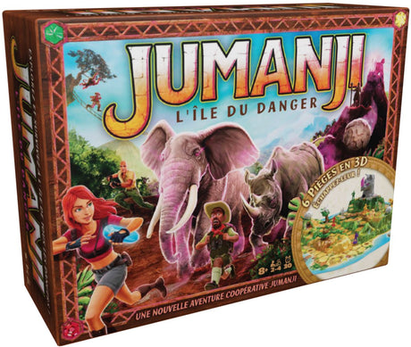 Gry Spin Master Kooperacyjna gra planszowa Jumanji Stampede, gra przygodowa 3D oparta na komedii akcji, wieczór gier rodzinnych