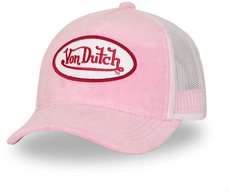 Von Dutch - czapka typu snapback trucker kylie | jeden rozmiar | regulowany | zapinana na zatrzask - różowo-biała