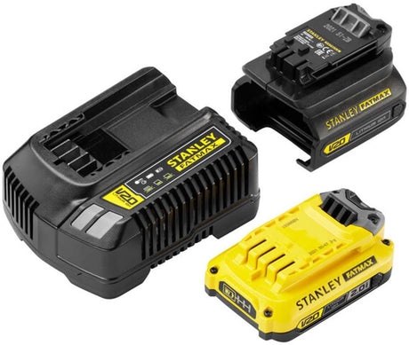 Akcesoria Stanley - zestaw 2a ładowarki, 1x akumulator litowo-jonowy 18 V 2,0 Ah i adapter sfmcb121d1-qw
