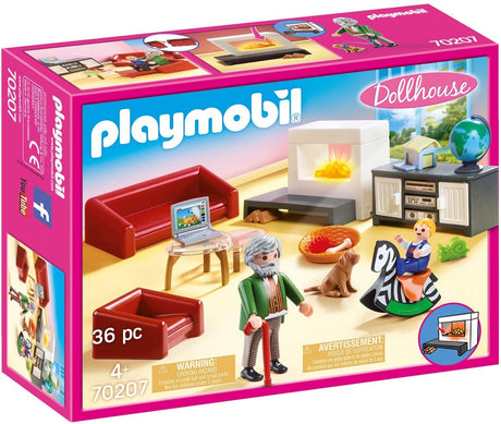 Playmobil domek dla lalek salon z kominkiem - 70207