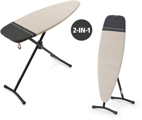 Deska do prasowania i deska parowa Brabantia d - 2 w 1 - odpowiednia do prasowania i gotowania na parze - 135x45 cm - denim szary